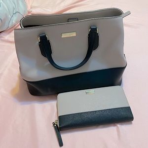Kate spade colorblock tote + wallet